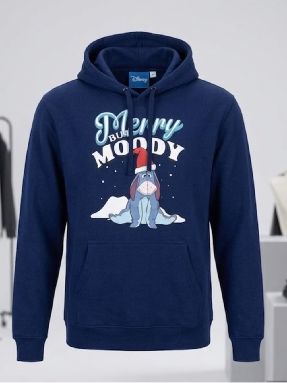 Disney Eeyore Merry But Moody Christmas Hoodie Medium NWT